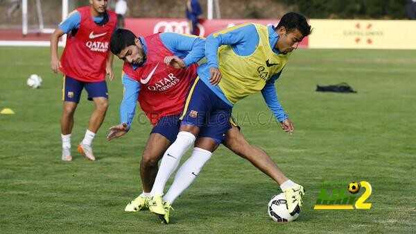 صور : آخر استعدادات برشلونة لمواجهة مانشستر يونايتد