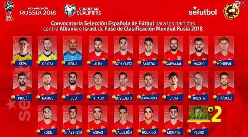 🔴 صورة: قائمة منتخب إسبانيا لتصفيات كأس العالم