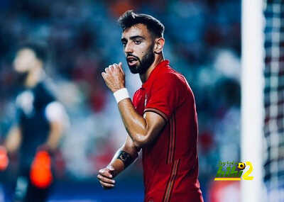 فيرنانديز يداعب زميله لياو بعد هدفه الأول مع البرتغال