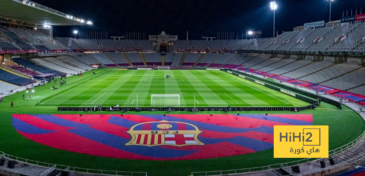 ملعب مونتجويك الأوليمبي يتجهز لمباراة برشلونة و ألميريا في الليغا