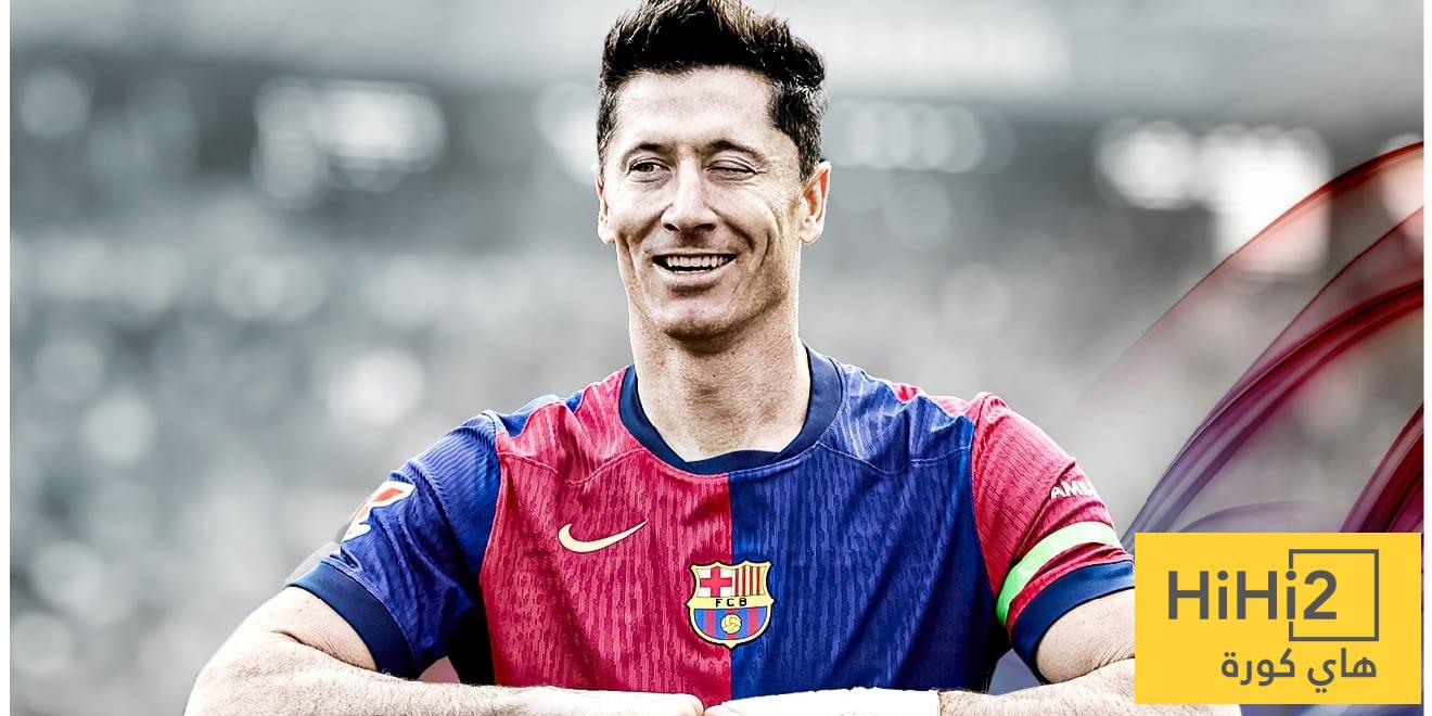 أرقام ليفاندوفسكي تلمع مع برشلونة في موسم التتويج