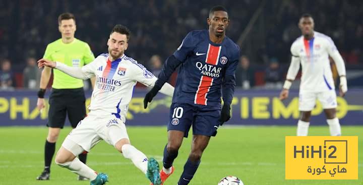 نتائج آخر خمس مباريات بين باريس سان جيرمان وليون