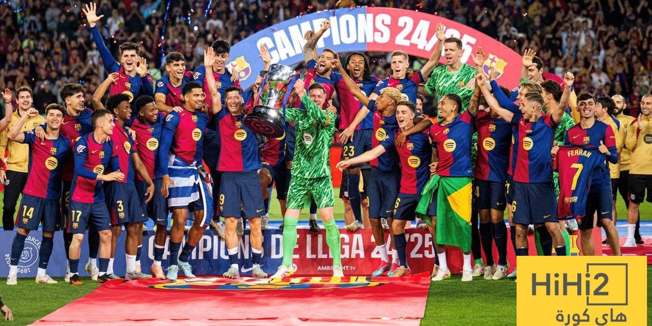 كم مرة حسم برشلونة لقب الليغا بعدما توج بطل الشتاء؟
