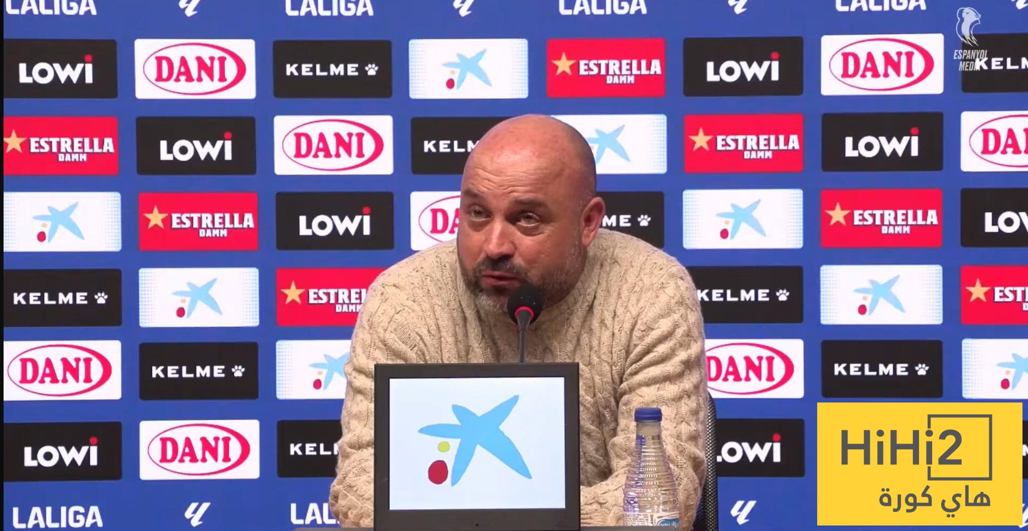 اسوأ ما فعله مدرب إسبانيول في المؤتمر الصحفي قبل الديربي