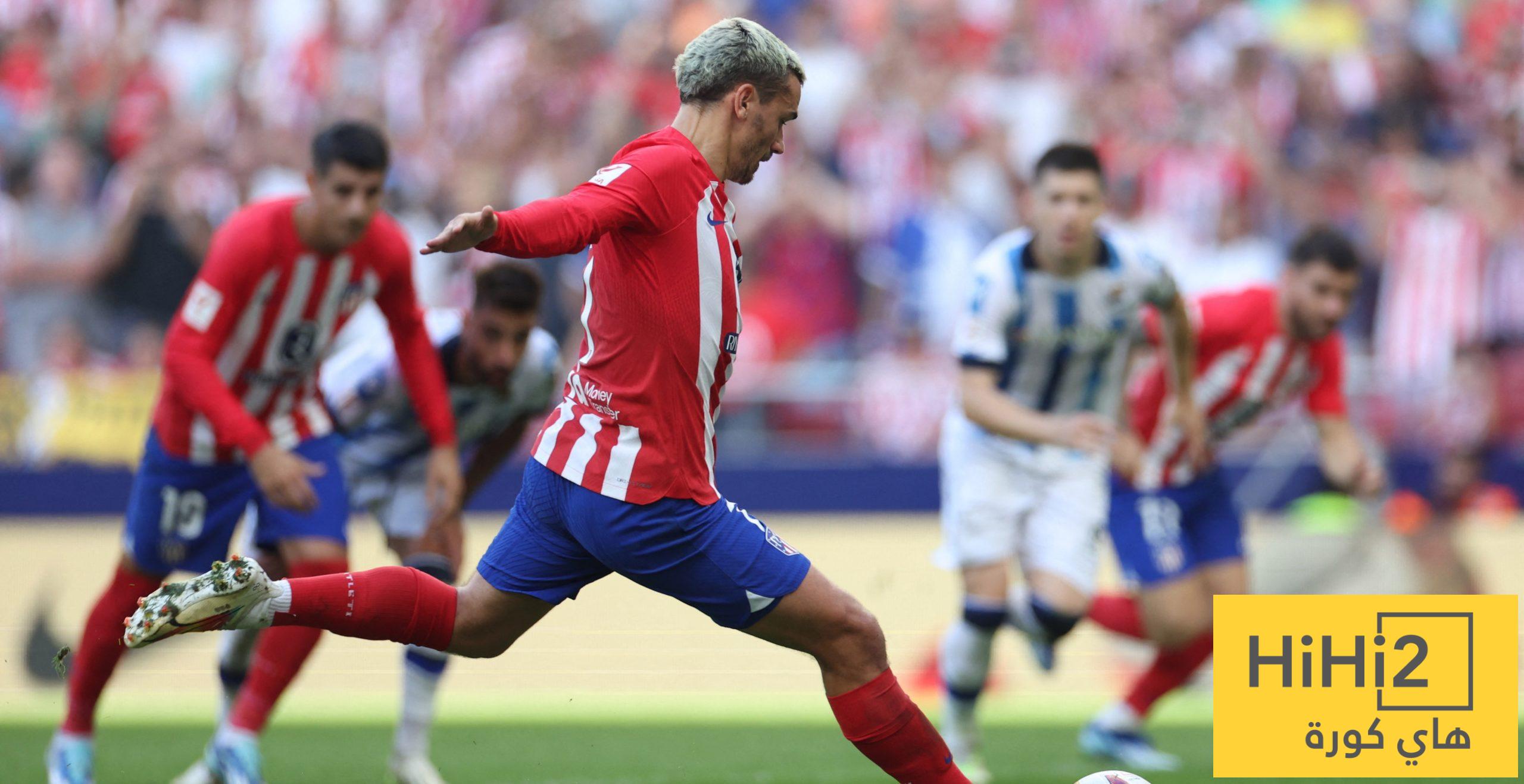 نتائج آخر خمس مباريات بين أتلتيكو مدريد وريال سوسيداد