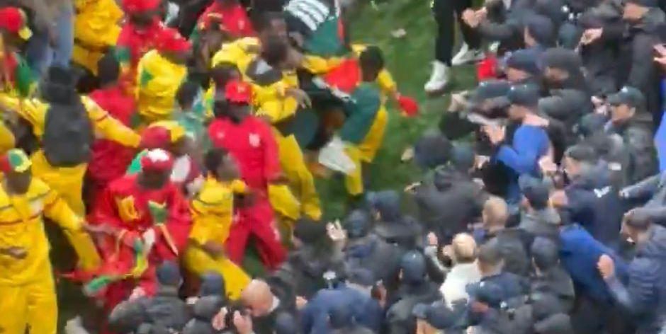 صور انفلات الجمهور السنغالي على الحرس في الملعب صور انفلات الجمهور السنغالي على الحرس في الملعب