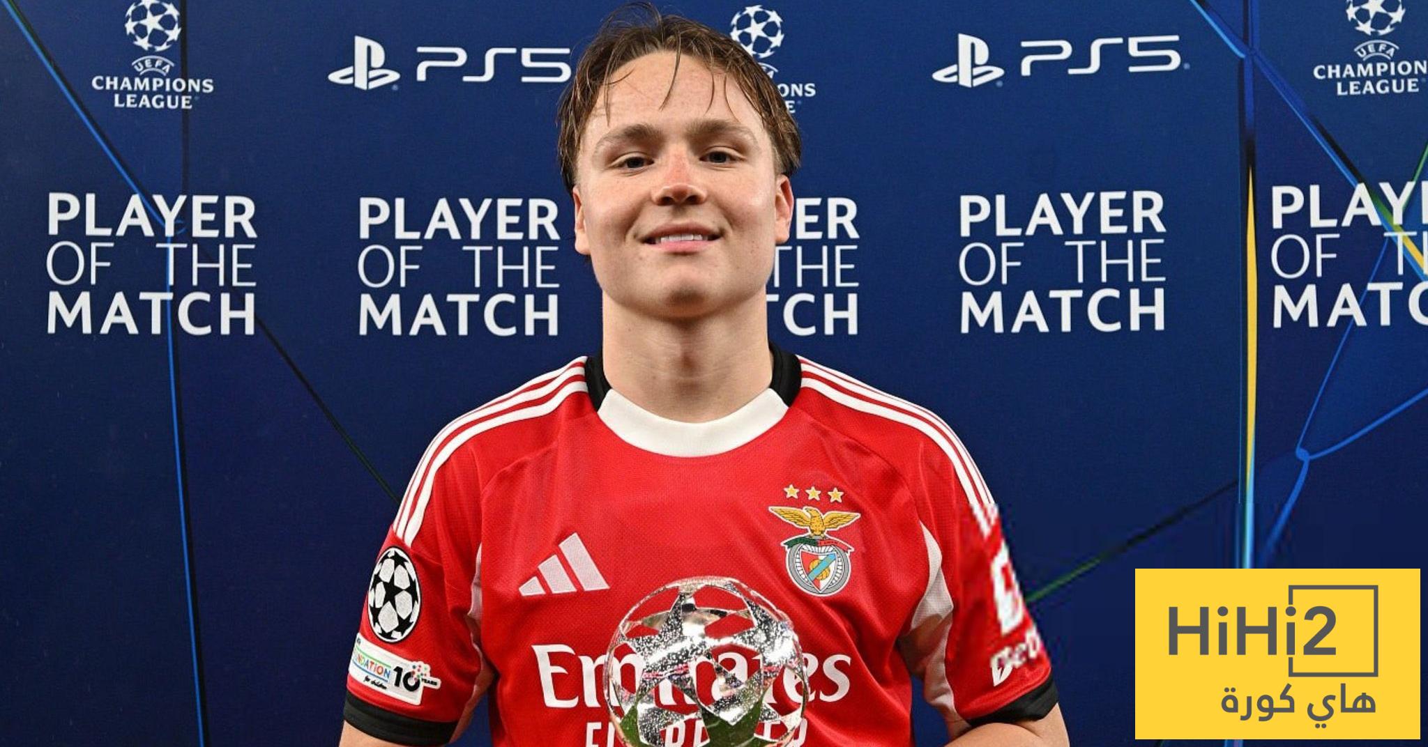 لاعب بنفيكا يقلل من مواجهة ريال مدريد