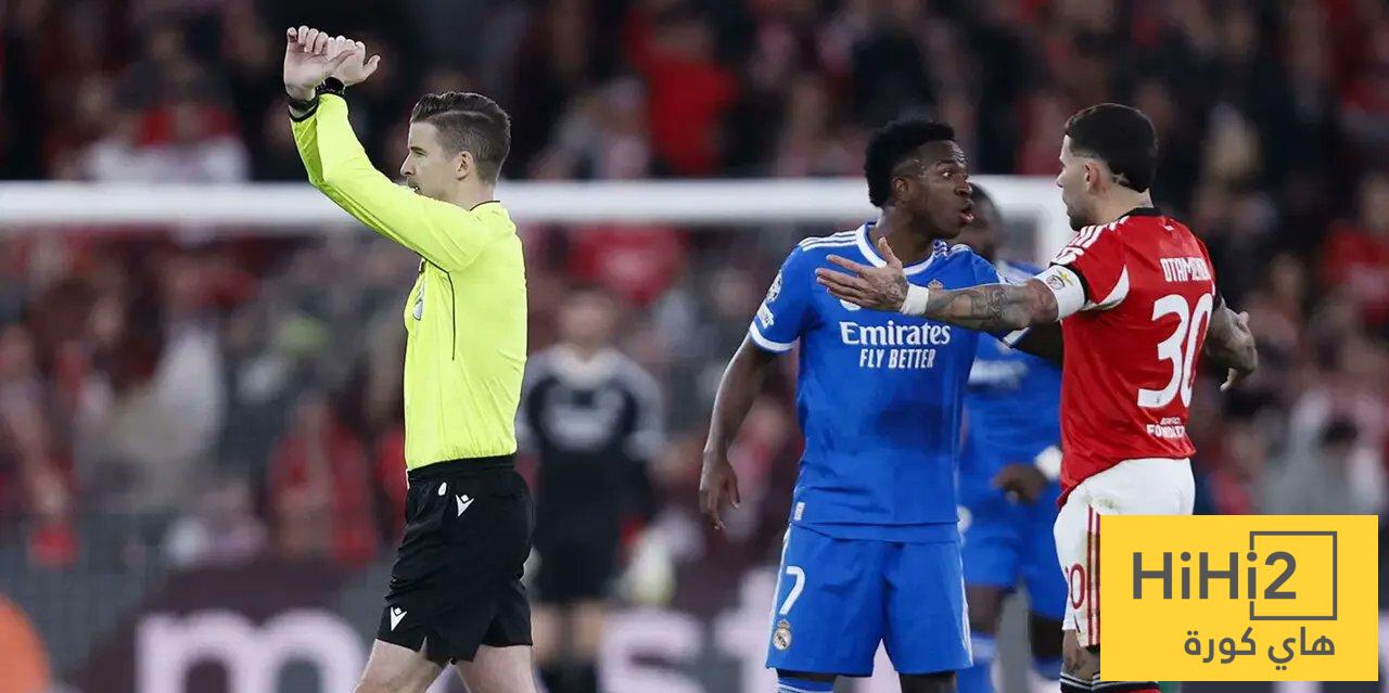 إشادة بحكم مباراة ريال مدريد أمام بنفيكا بعد واقعة فينيسيوس