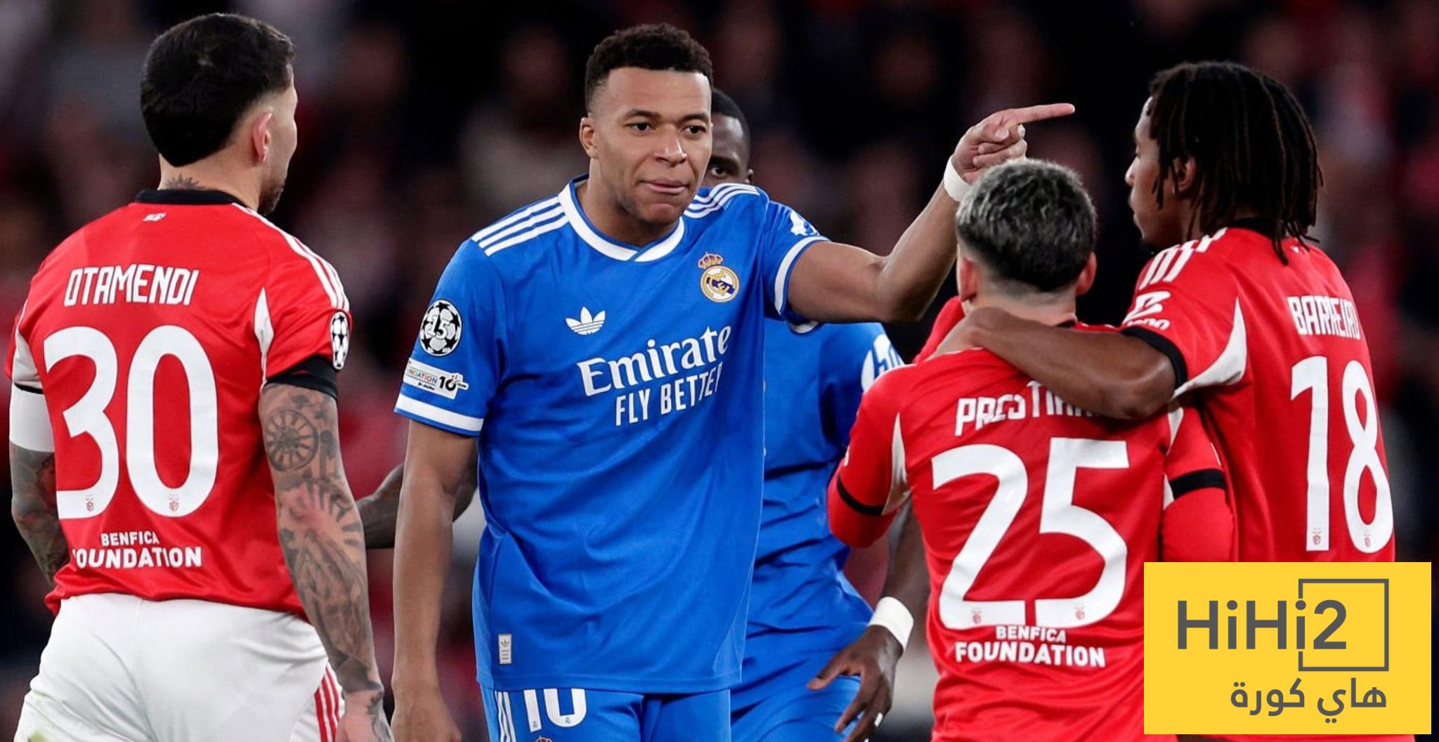 نتائج بنفيكا قبل مواجهة ريال مدريد