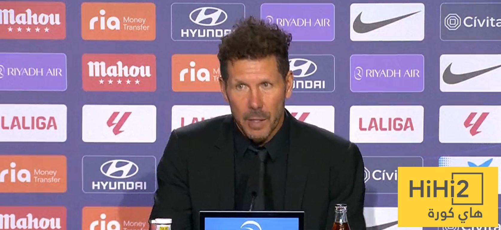 سيميوني يرفض الحديث عن مواجهة برشلونة