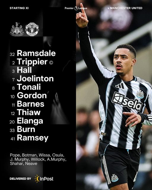 تشكيلة نيوكاسل يونايتد ضد مانشستر يونايتد في الدوري الإنجليزي 4 تشكيلة نيوكاسل يونايتد ضد مانشستر يونايتد في الدوري الإنجليزي 3