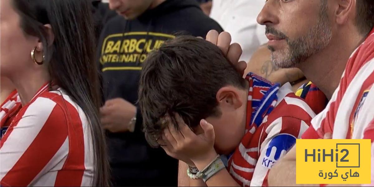صور .. بكاء جماهير اتلتيكو مدريد بعد خسارة لقب كأس الملك