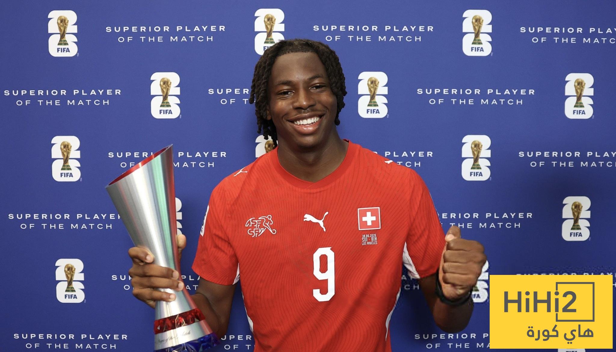 مانزامبي رجل مباراة سويسرا والبوسنة في كأس العالم