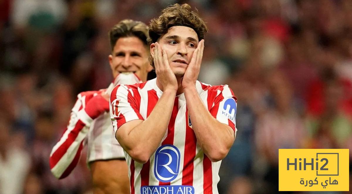 ألفاريز يعترف بخطئه أمام زملائه في أتلتيكو مدريد