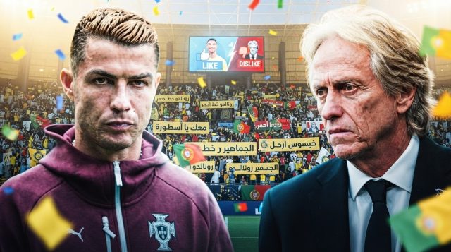 صورة : مشجع ينصر رونالدو ويهاجم خيسوس أمام الاتحاد البرتغال